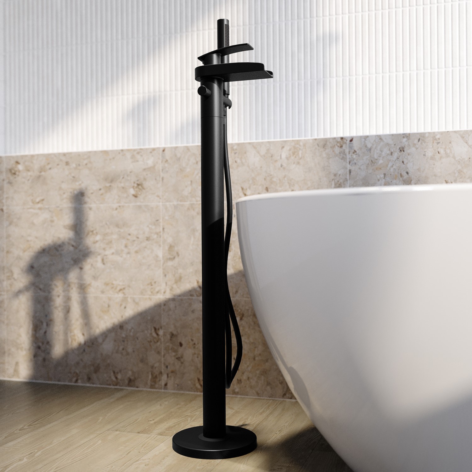 Elina Black Matt Freestanding Bath Shower Mixer Tap