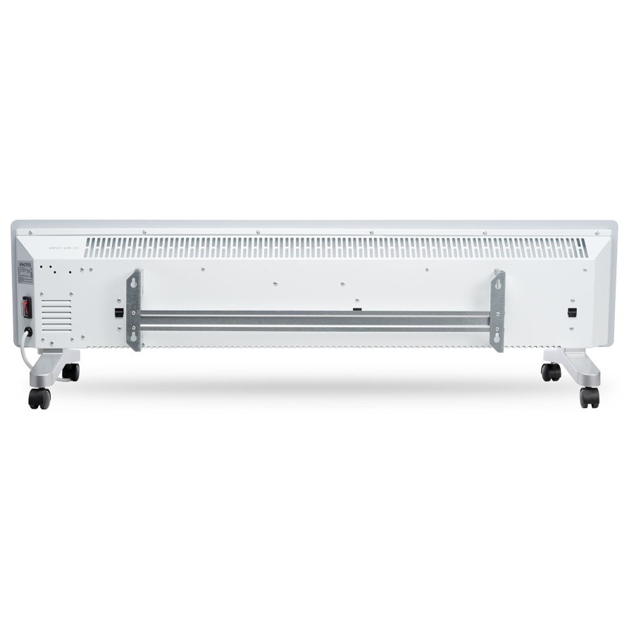 electriQ 750W Smart Slim Gloss White Glass Panel Heater Wall Mounted or Skirting Fitted Bathroom Safe Energy Efficient