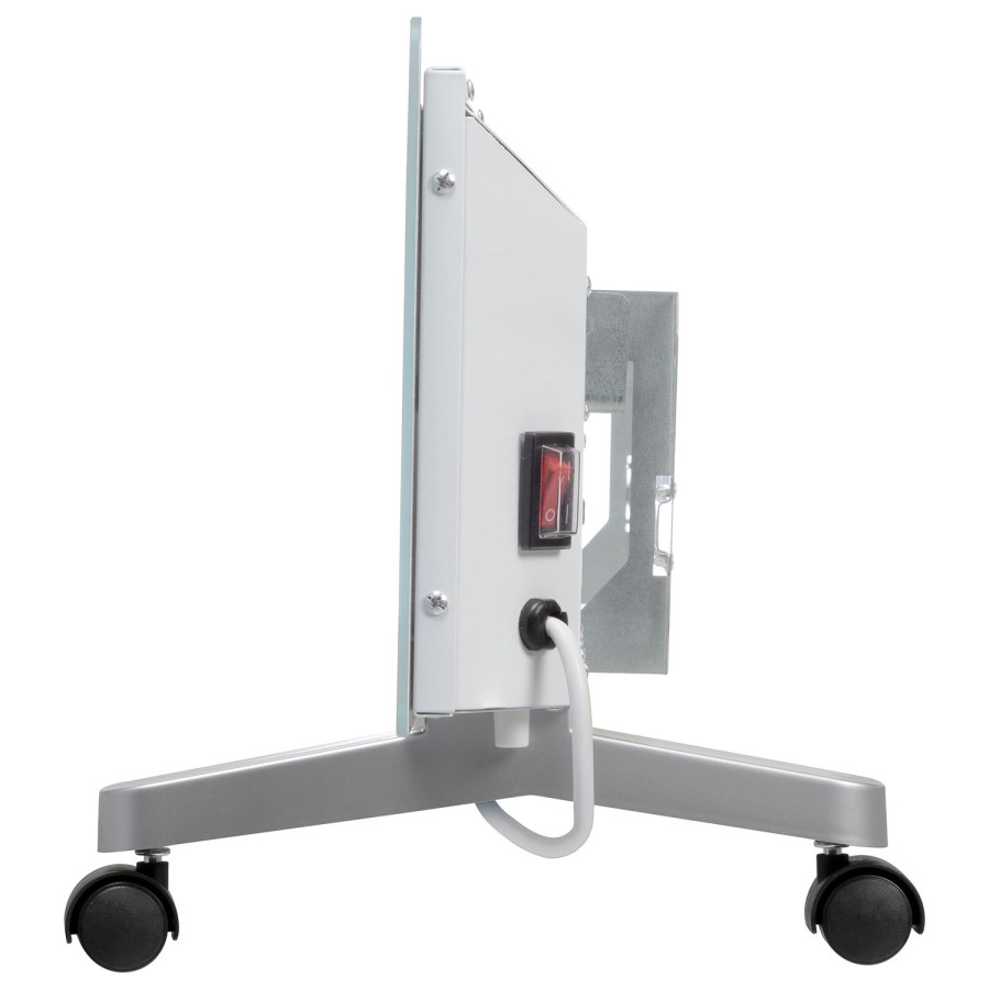electriQ 750W Smart Slim Gloss White Glass Panel Heater Wall Mounted or Skirting Fitted Bathroom Safe Energy Efficient