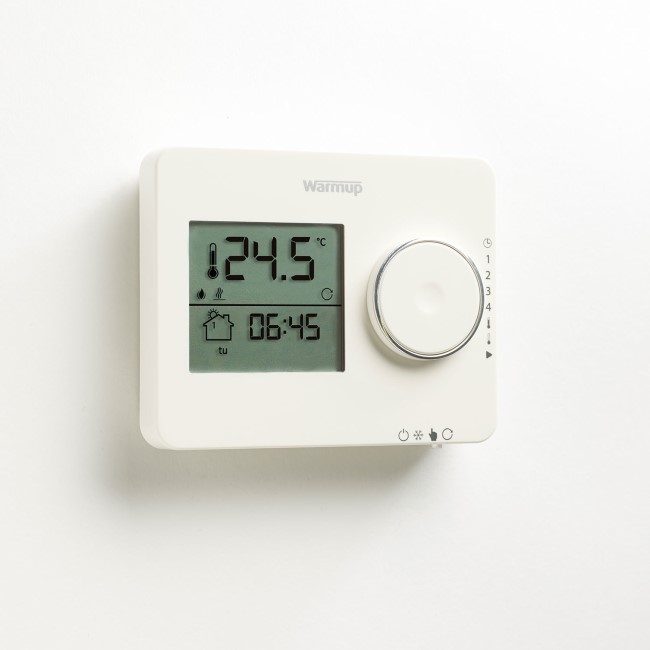 White Tempo Underfloor Heating Thermostat - Warmup