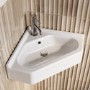 White Wall Hung Corner Traditional Basin 553mm - Elton