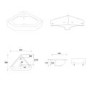 White Wall Hung Corner Traditional Basin 553mm - Elton