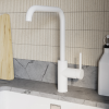 Single Lever White Kitchen Mixer Tap - Elwood