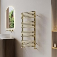 Brass Curved Towel Radiator 1000 x 500mm - Ember