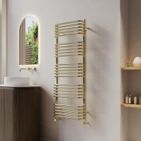 Brass Curved Towel Radiator 1270 x 500mm - Ember