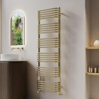 Brass Curved Towel Radiator 1530 x 600mm - Ember