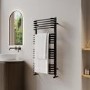 Black Curved Towel Radiator 1000 x 500mm - Ember