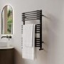 Black Curved Towel Radiator 740 x 500mm - Ember