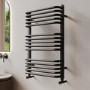 Black Curved Towel Radiator 740 x 500mm - Ember