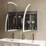 Triple Door Chrome Bathroom Mirror Cabinet with Lights, Demister & Shaver Socket 1200 x 690mm - Empire