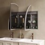 Triple Door Chrome Bathroom Mirror Cabinet with Lights, Demister & Shaver Socket 1200 x 690mm - Empire