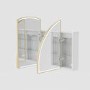 Triple Door Brass Bathroom Mirror Cabinet with Lights, Demister & Shaver Socket 1200 x 690mm - Empire
