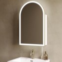 EMPIRECBB500 Single Door Brass Bathroom Mirror Cabinet with Lights Demister & Shaver Socket 500 x 800mm - Empire