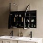 Triple Door Black Bathroom Mirror Cabinet with Lights, Demister & Shaver Socket 1200 x 690mm - Empire
