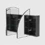 Triple Door Black Bathroom Mirror Cabinet with Lights, Demister & Shaver Socket 1200 x 690mm - Empire