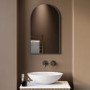 Arched Grey Backlit Heated Bathroom Mirror with Lights 500 x 800mm - Empire