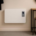EPMH1000LED electriQ 1000W Slim Wall Mountable Panel Heater with Thermostat and Weekly Timer - Bathroom Safe