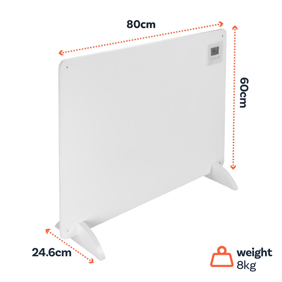 electriQ 550W Smart Infrared Eco Heater - Wall Mountable or Free Standing Paintable - 800 x 600mm