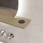 Round Backlit LED Heated Bathroom Mirror with Oak Shelf - 500mm - Ersa
