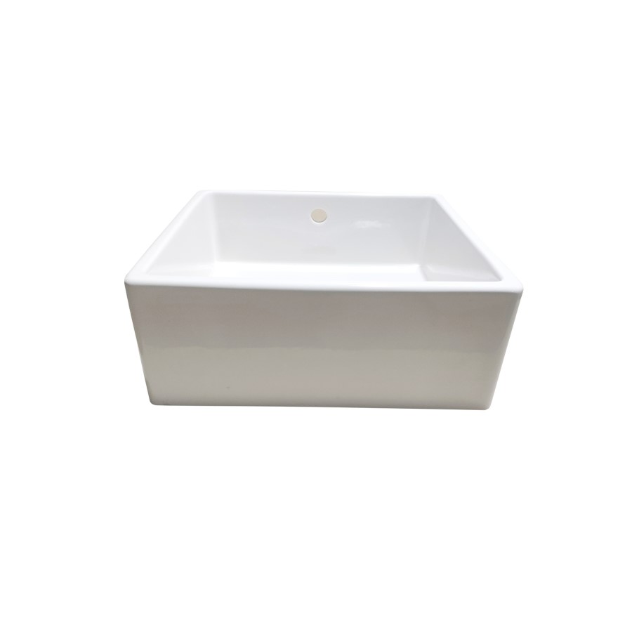 Single Bowl White Ceramic Undermount Belfast Kitchen Sink - Taylor & Moore Esme 