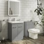 500mm Grey Back to Wall Toilet Unit Only - Camborne