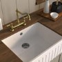 Brushed Brass Dual Lever Traditional Kitchen Mixer Tap - Enza Evelyn