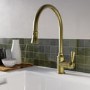 Traditional Single Lever Pull Out Brass Monobloc Kitchen Sink Mixer Tap - Evelyn