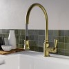 Traditional Single Lever Pull Out Brass Kitchen Mixer Tap - Evelyn