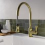 ONLY OPENED - Traditional Single Lever Pull Out Brass Kitchen Mixer Tap - Evelyn