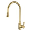 Traditional Single Lever Pull Out Brass Kitchen Mixer Tap - Evelyn