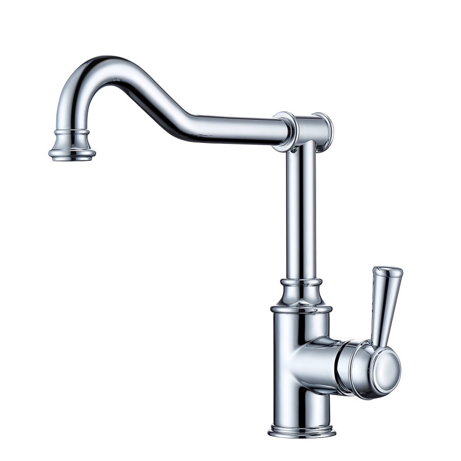 Chrome Single Lever French Traditional Monobloc Kitchen Mixer Tap - Enza Evelyn