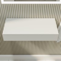 560mm Matt White Wall Hung Floating Shelf - Evora 560mm Matt White Wall Hung Floating Shelf - Evora