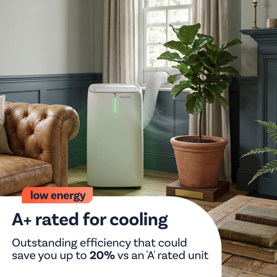 electriQ EcoPlus 10000 BTU  A+ Low Energy  Smart Quiet Portable AC & Heater