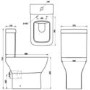 Lavender Close Coupled Toilet with Wrap Over Soft Close Seat