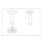 Fair Cloakroom Corner Sink with Pedestal - 1 Tap Hole