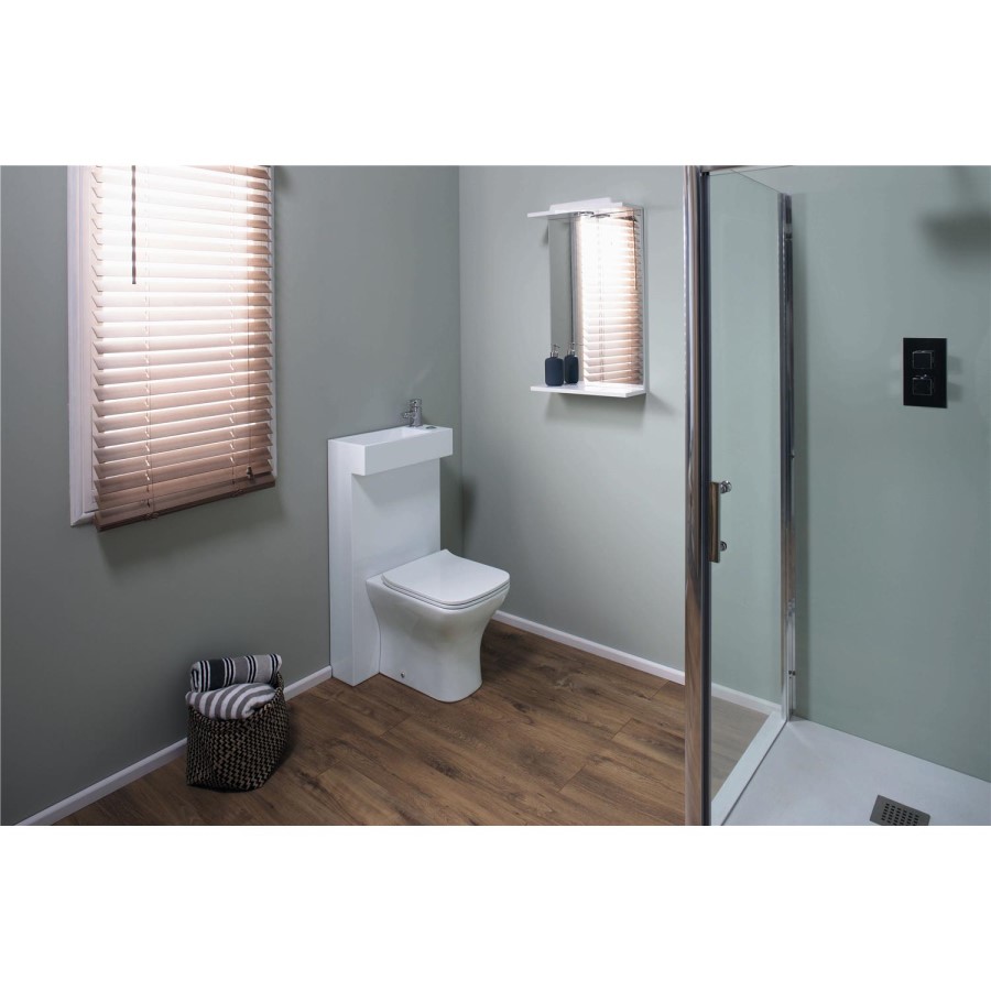 White Cloakroom Toilet Unit & Soft Close Seat