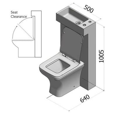 White Cloakroom Toilet Unit & Soft Close Seat