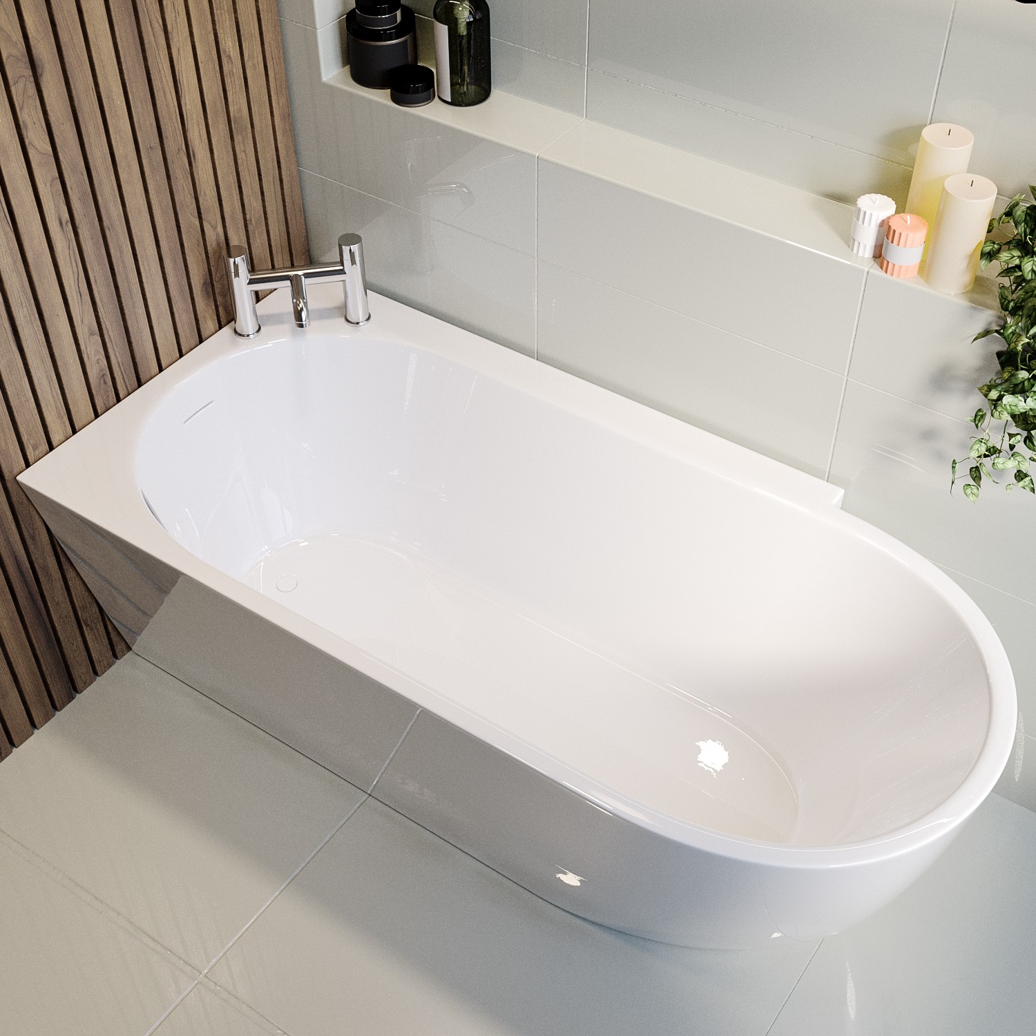 Freestanding Single Ended Left Hand Corner Bath 1650 x 780mm Faro Better Bathrooms