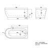 Freestanding Single Ended Right Hand Corner Bath 1650 x 780mm - Faro