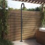 Black Outdoor Shower with Pencil Hand Shower 2 Outlets - Fiji