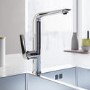 Chrome Single Lever Monobloc Kitchen Mixer Tap - Enza Finch