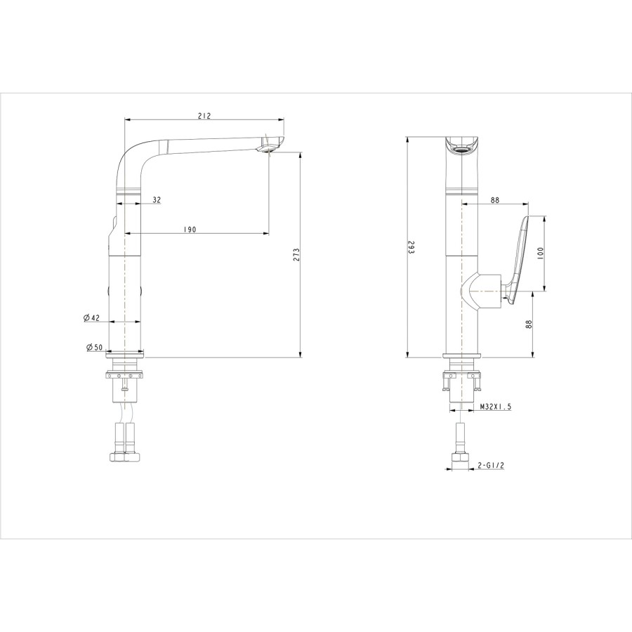 ALMOST PERFECT - Black Single Lever Monobloc Kitchen Mixer Tap - Enza Finch