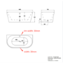 GRADE A1 - Freestanding Fluted Double Ended Back To Wall Bath 1485 x 745mm - Gable