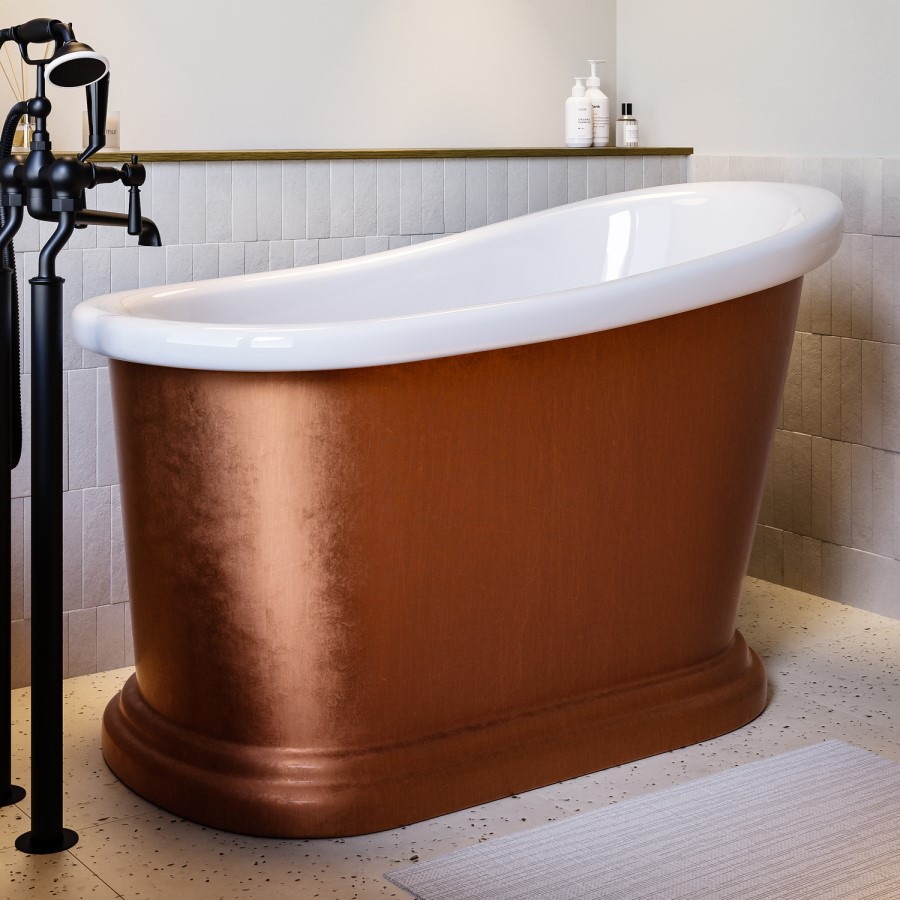 Copper Effect Roll Top Deep Freestanding Bath 1300 x 720mm - Florence