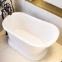 White Roll Top Deep Freestanding Bath 1300 x 720mm - Florence