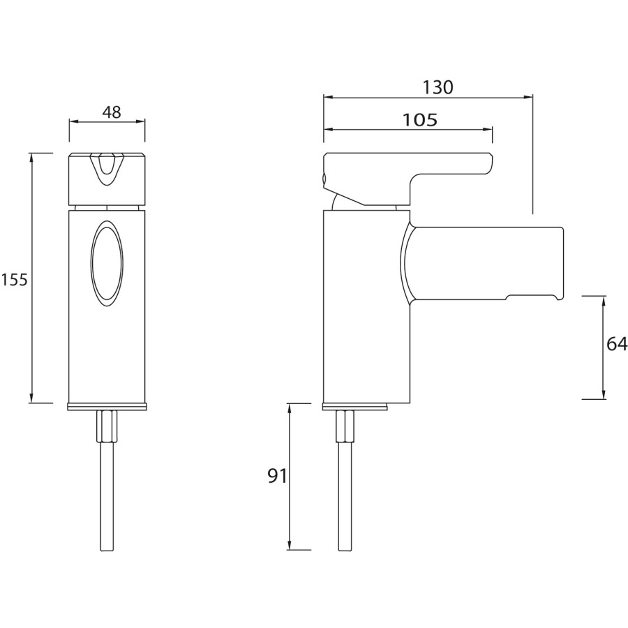 Bristan Flute Mono Basin Mixer Tap with Waste
