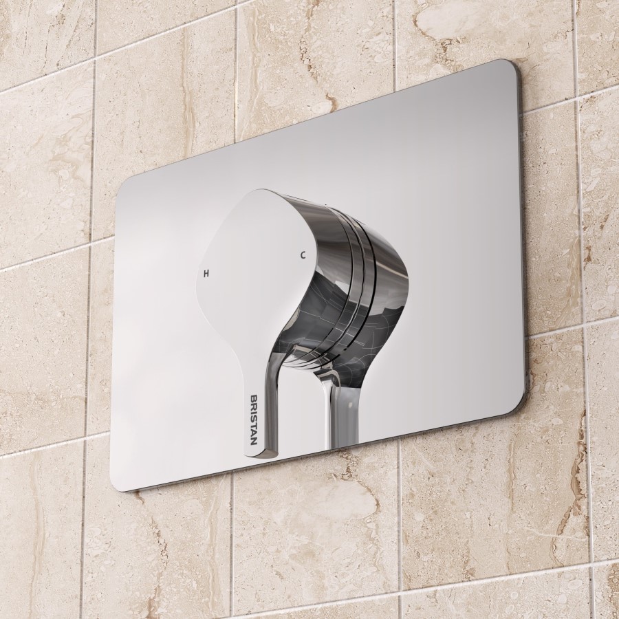 Bristan Flute Concealed Thermostatic Mixer Shower with Slide Rail & Handset