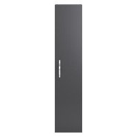 Grey Wall Hung Tall Bathroom Storage Unit - H1400mm