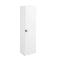 White Wall Hung Tall Bathroom Storage Unit - H1200mm