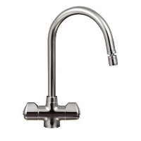 Franke Silk Steel Twin Lever Bi-Flow Kitchen Tap - Moselle